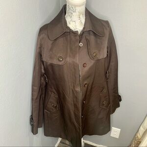Jones New York Coat Button Down Peacoat Brown MED